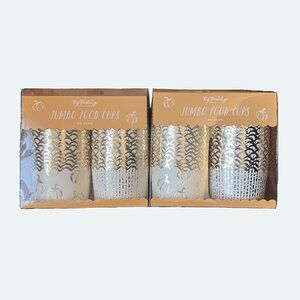 NEW 2x My Minds Eye Gold Foiled Pumpkin Jumbo Baking Cups - 40 Count